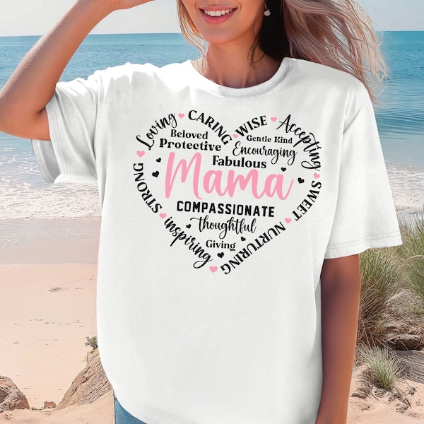 Comfort colors T-shirt mama loving kind caring compassionate inspiring sweet mom mother's day thoughtful gift for her