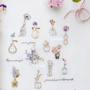 エレーヌ・ル・ベール - Le langage des fleurs à broder au point de croix - 花言葉 - フランスのクロスステッチ パターンブック