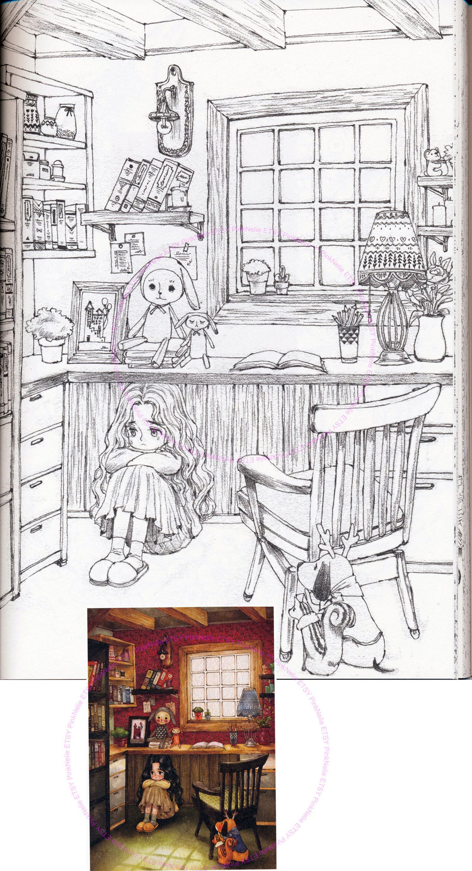 Aeppol Forest Girl's Coloring Book Etsy