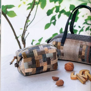 Taupe Color of Patchwork Bag and Small Items -  Japanese Craft Book