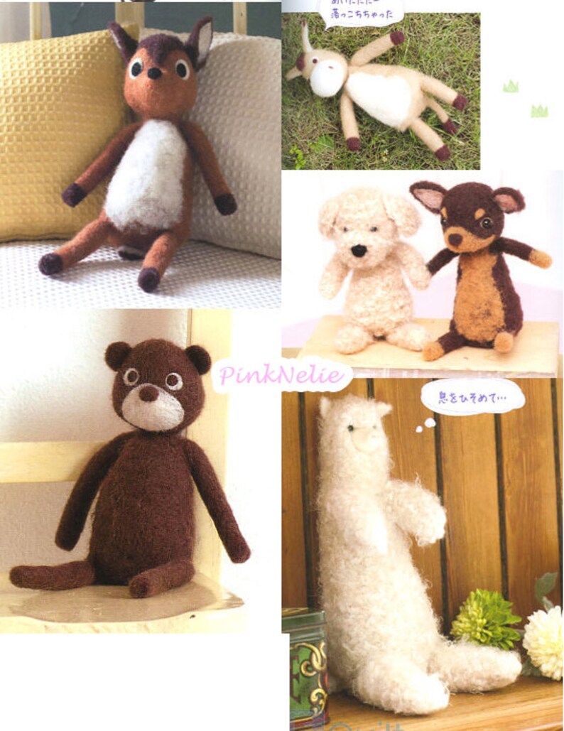 Wool Needle Felting Animals Japanese Craft Book Etsy