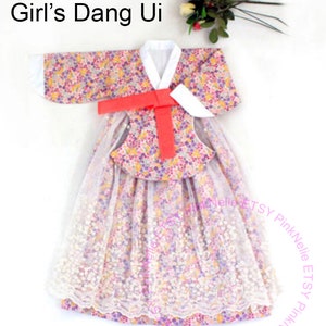 Korean Traditional Girl&#39;s  HANBOK or Girl&#39;s DANG UI - Pattern Sheet