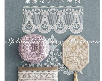 Gorgeous lace patterns with cross-stitch - Japanese Craft Book