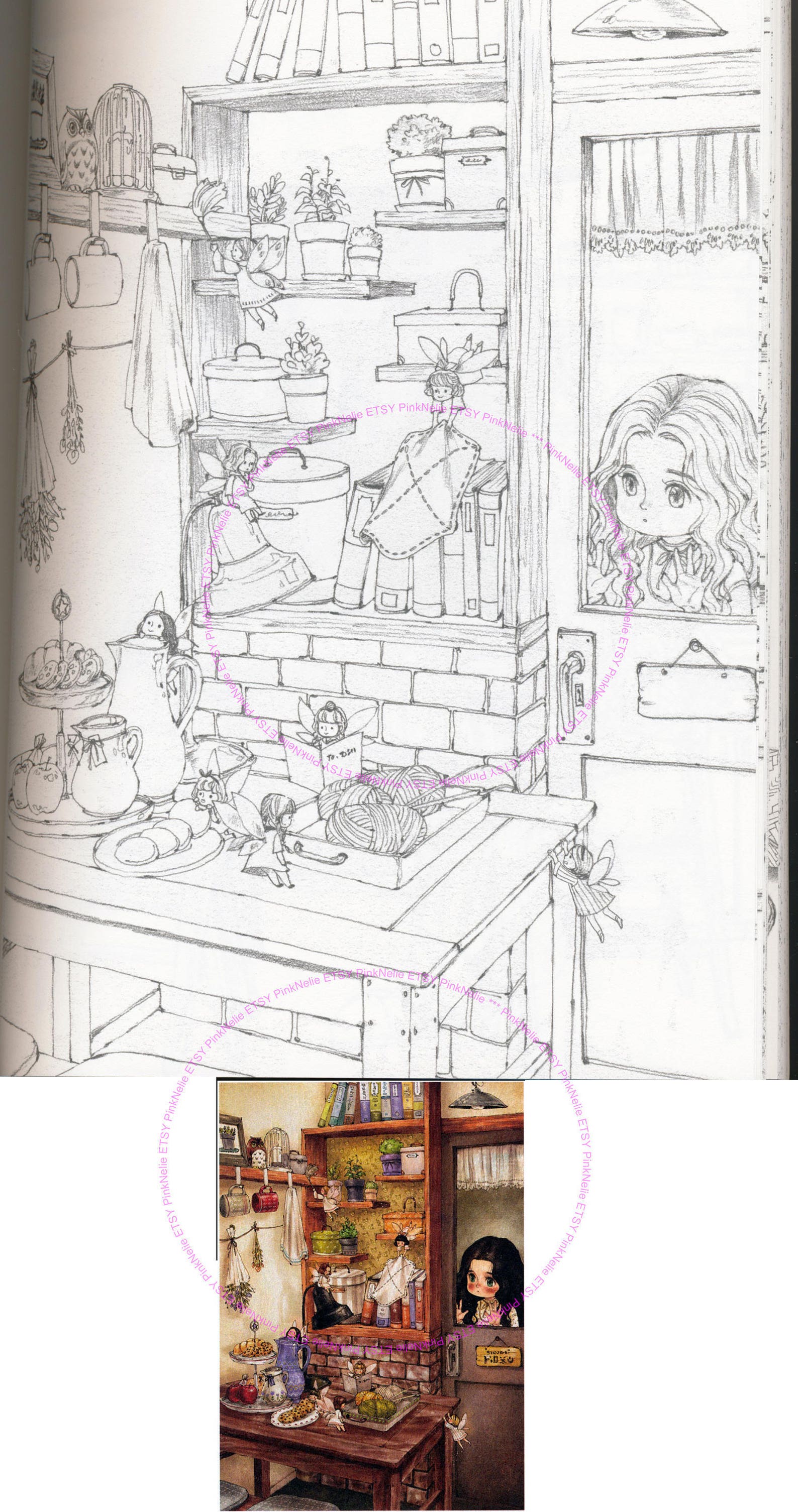 Aeppol Forest Girl's Coloring Book Etsy