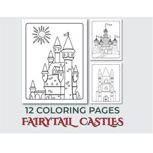 Castle Coloring Pages for Kids – 12 Printable Fairytale Castle Designs – Fun Activity for Boys and Girls