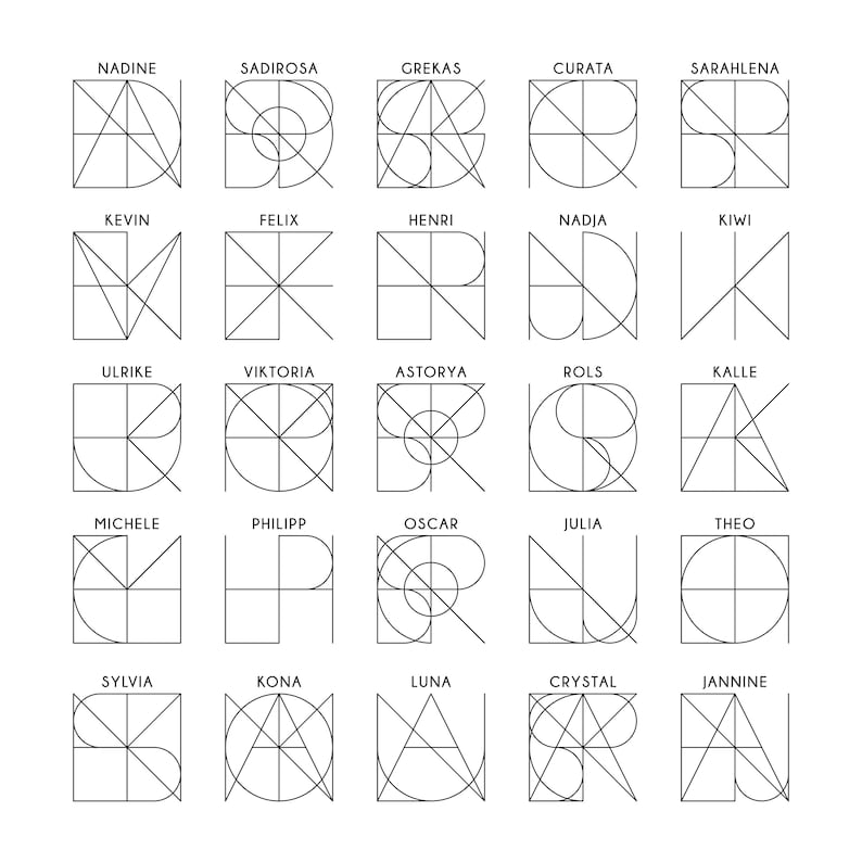 Minimalist Tattoo Style Name Logo Custom Monogram Logo SVG Personalized Couple Name Logo Line Art Modern Branding Logo image 1