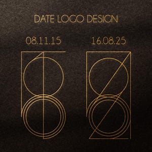Wedding Date Tattoo, Custom Number Logo, Birth Time Monogram, Minimalist Anniversary Gift, Special Date Design Personalized
