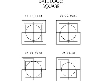 Logo de date personnalisé | Cadeau d'anniversaire géométrique minimaliste (fichier numérique)