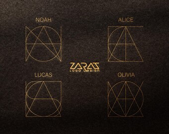 Custom Name Logo Design | Personalized Word Logo | Minimalist Business Logo | Geometric Initial Logo | PNG SVG Cricut Name Logo