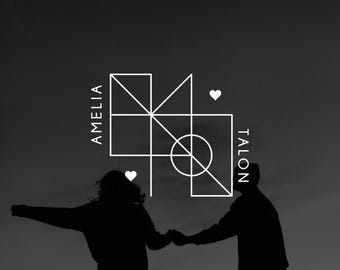 Couple Monogram for Wedding Name Logo Design, Custom Name Logo, Wedding Minimalist Letter Logo, Personalised Monogram Tiktok Tattoo Logo