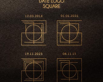 Logo géométrique personnalisé avec date | Art d'anniversaire (fichier numérique)