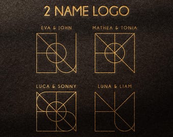 Custom Initials Couple Logo, Minimalist Tattoo Design (Digital Download)