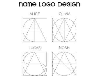 Minimalistisches benutzerdefiniertes Namenslogo, modernes Buchstaben-Logo-Tattoo, geometrischer Name Logo-Design, TikTok Logo Art, Geschäftsmarkenidentität