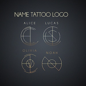 Design de logotipo minimalista e personalizado para tatuagem ou branding, logotipo moderno com monograma, arte de nome no TikTok, design de logotipo pessoal