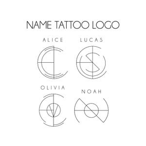 Custom Name Logo Tattoo Design, Minimalist Monogram Logo, Geometric Letter Art, TikTok Name Icon, Personalized Name Branding