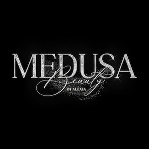 Silver Glitter Logo Design - Modern & Elegant Beauty Logo, Makeup, Boutique, Hair Stylist, Aesthetics, Sparkle, Nails Logo