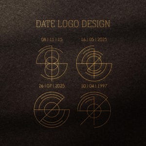 Custom Date Logo, Date Logo for Tattoo, Minimalist Logo, Date Tattoo, Monogram Logo, Tiktok Date Logo, Geometric Logo, Date Art Design