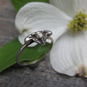 Anillo de apilamiento CICADA, joyería de insectos reales oxidada, plata de ley, hecho por encargo