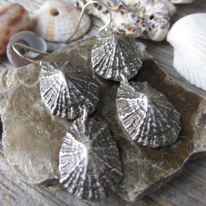 Saint Barthelemy double LIMPET sterling silver dangle earrings image 1