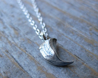 CAT CLAW charm, oxidized sterling silver kitty claw necklace