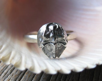 HORSESHOE CRAB stacking ring, Limulus polyphemus sterling silver ring made to order
