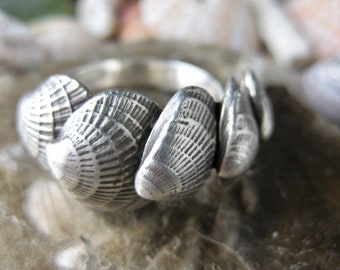 FAN SHELL seashell ring summer beach ring made to order size sterling silver