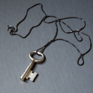 solid silver skeleton key necklace Made To Order image 5