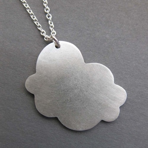 storm CLOUD sterling silver silhouette charm necklace image 1