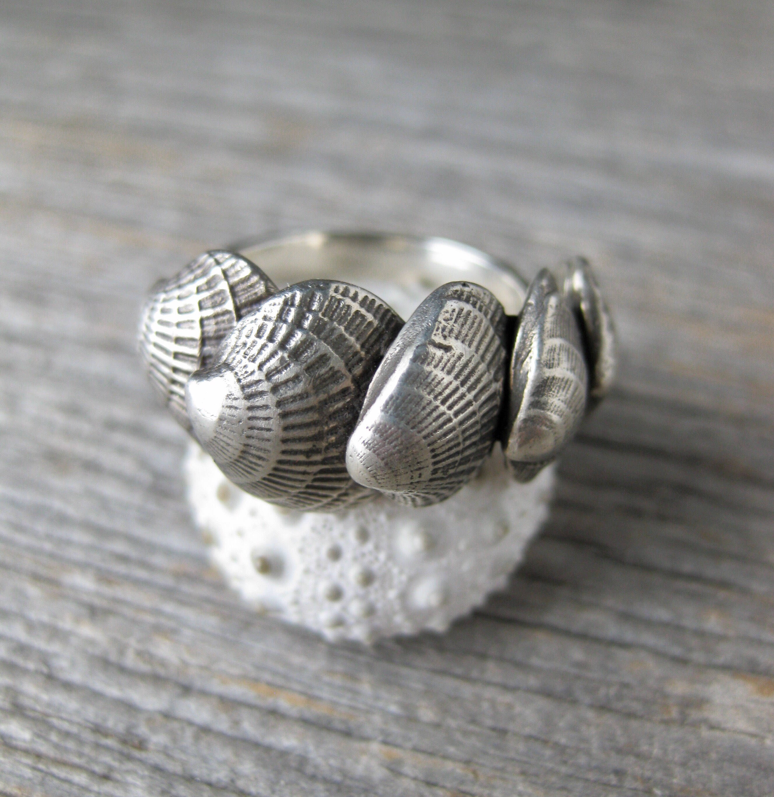 Studio Rings Sea Shell FAN SHELL Seashell Ring Summer Beach Ring Sterling Silver Ready to Ship ...