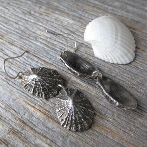 Saint Barthelemy double LIMPET sterling silver dangle earrings image 5