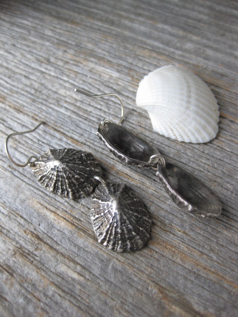 Saint Barthelemy double LIMPET sterling silver dangle earrings image 5