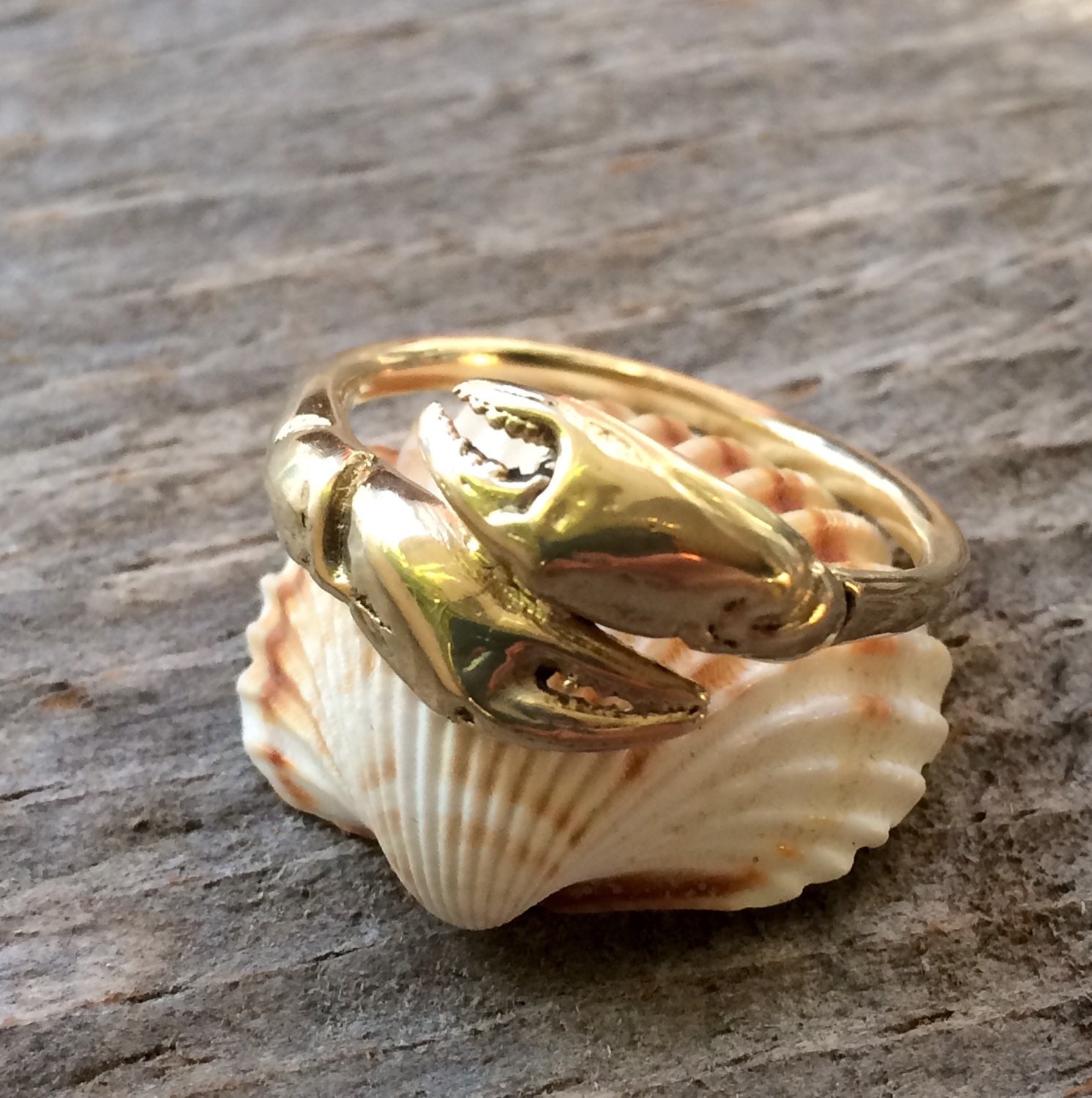 14kt GOLD Crab CLAW Bypass Ring Made to Order Size Cancer Birthday - Etsy