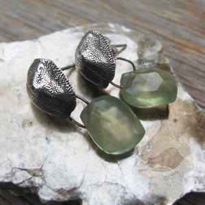 SCARAB Real Insect Earrings Sterling Silver and Faceted Celery Green ...