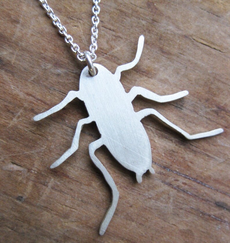 NYC ROACH urban pest sterling necklace image 1