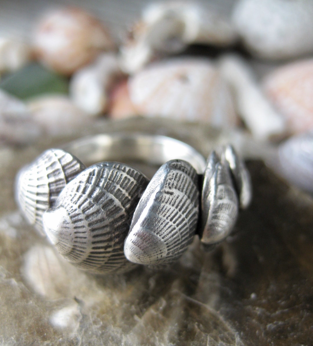 FAN SHELL Seashell Ring Summer Beach Ring Made to Order Size Sterling ...