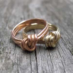 rose GOLD knot engagement ring yellow gold 14kt Made to Order size no stone ring image 2