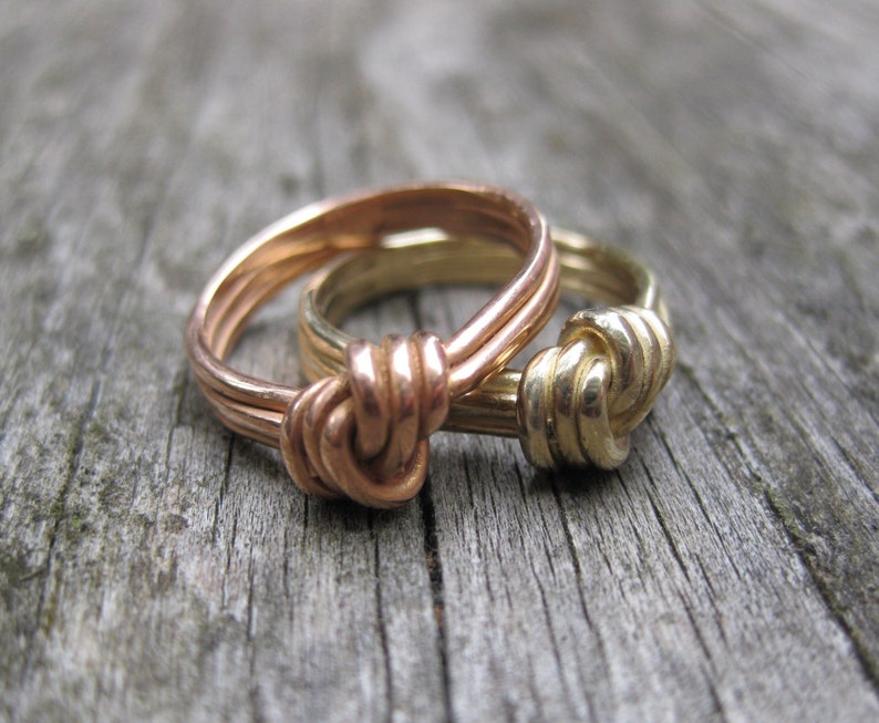 rose GOLD knot engagement ring yellow gold 14kt Made to Order size no stone ring image 2