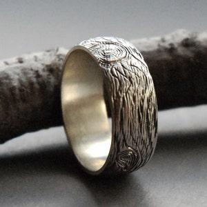 Branch ring mens woodgrain ring KNOTTY PINE sterling silver Made to Order image 3