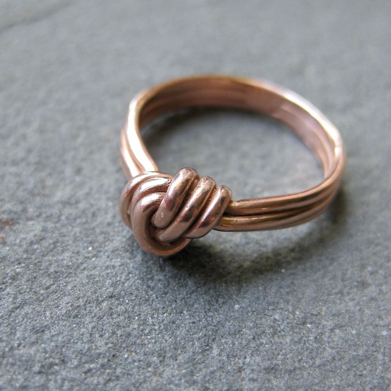 rose GOLD knot engagement ring yellow gold 14kt Made to Order size no stone ring image 3