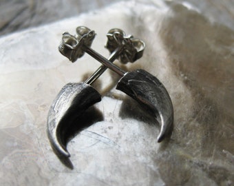 CAT CLAW studs oxidized sterling silver post earrings