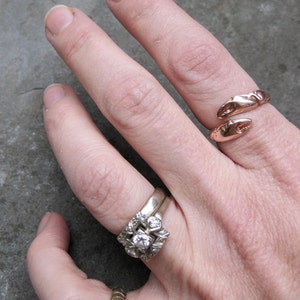 rose GOLD crab ring CLAW adjustable bypass ring sz 6 to 9 made to order cancer zodiac image 5