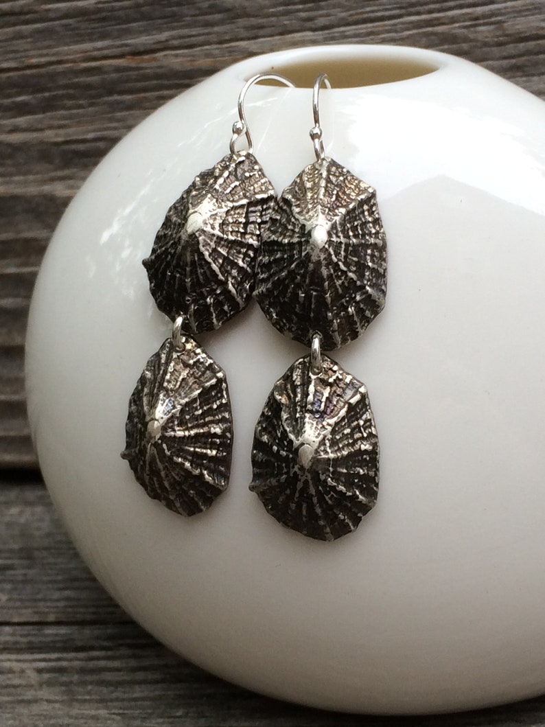 Saint Barthelemy double LIMPET sterling silver dangle earrings image 7