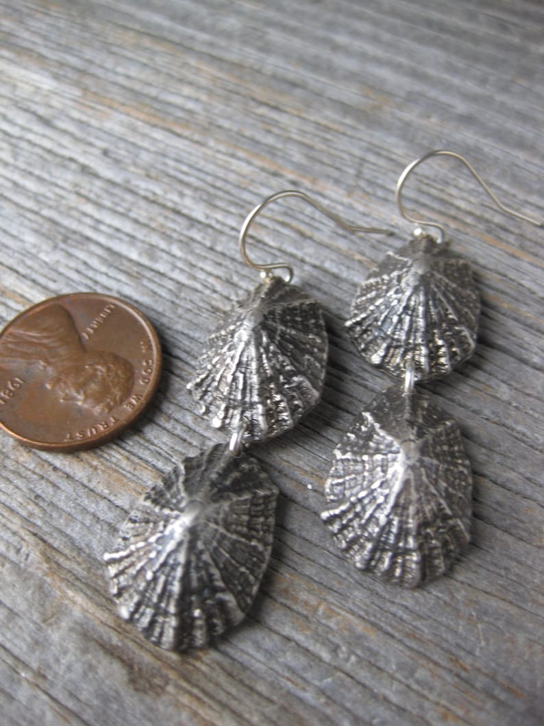 Saint Barthelemy double LIMPET sterling silver dangle earrings image 6