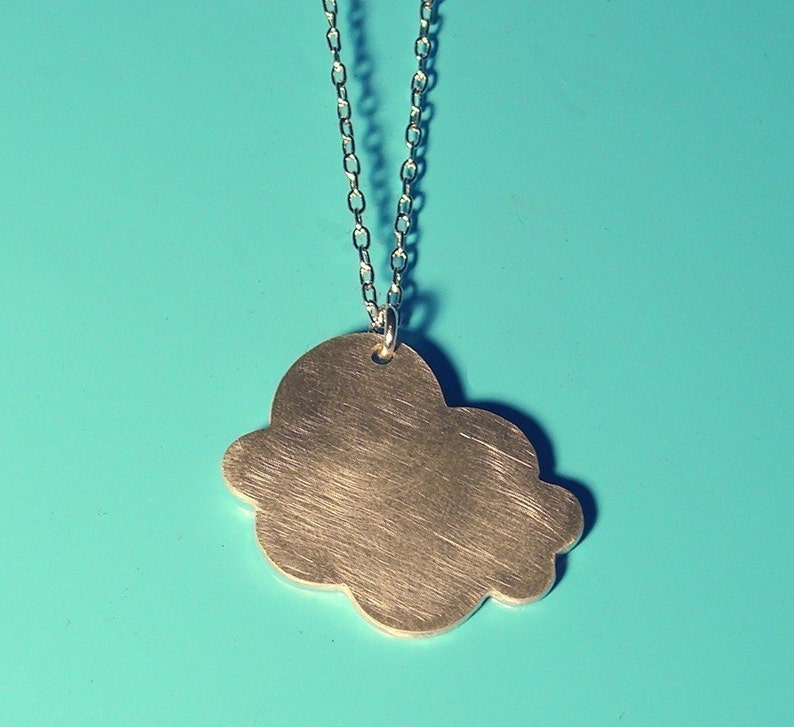 storm CLOUD sterling silver silhouette charm necklace image 4