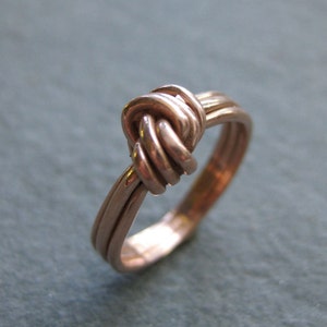 rose GOLD knot engagement ring yellow gold 14kt Made to Order size no stone ring image 1