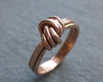 rose GOLD knot engagement ring yellow gold 14kt Made to Order size no stone ring