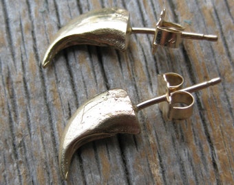 CAT CLAW studs 14kt yellow gold post earrings