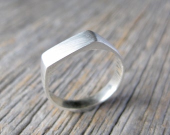 small SIGNET sterling silver ring Made to Order size