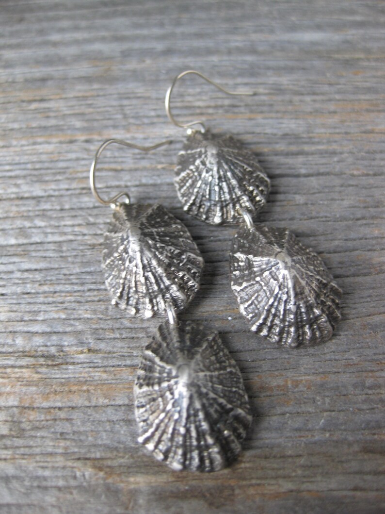 Saint Barthelemy double LIMPET sterling silver dangle earrings image 3