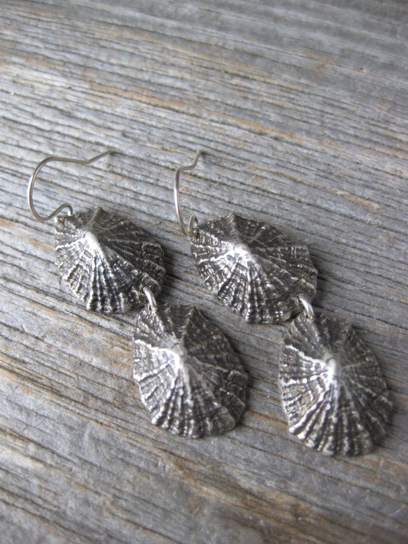 Saint Barthelemy double LIMPET sterling silver dangle earrings image 4